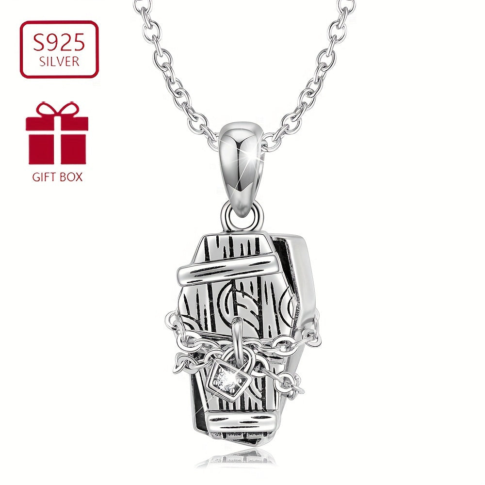 Sterling Silver Sealed Coffin Necklace
