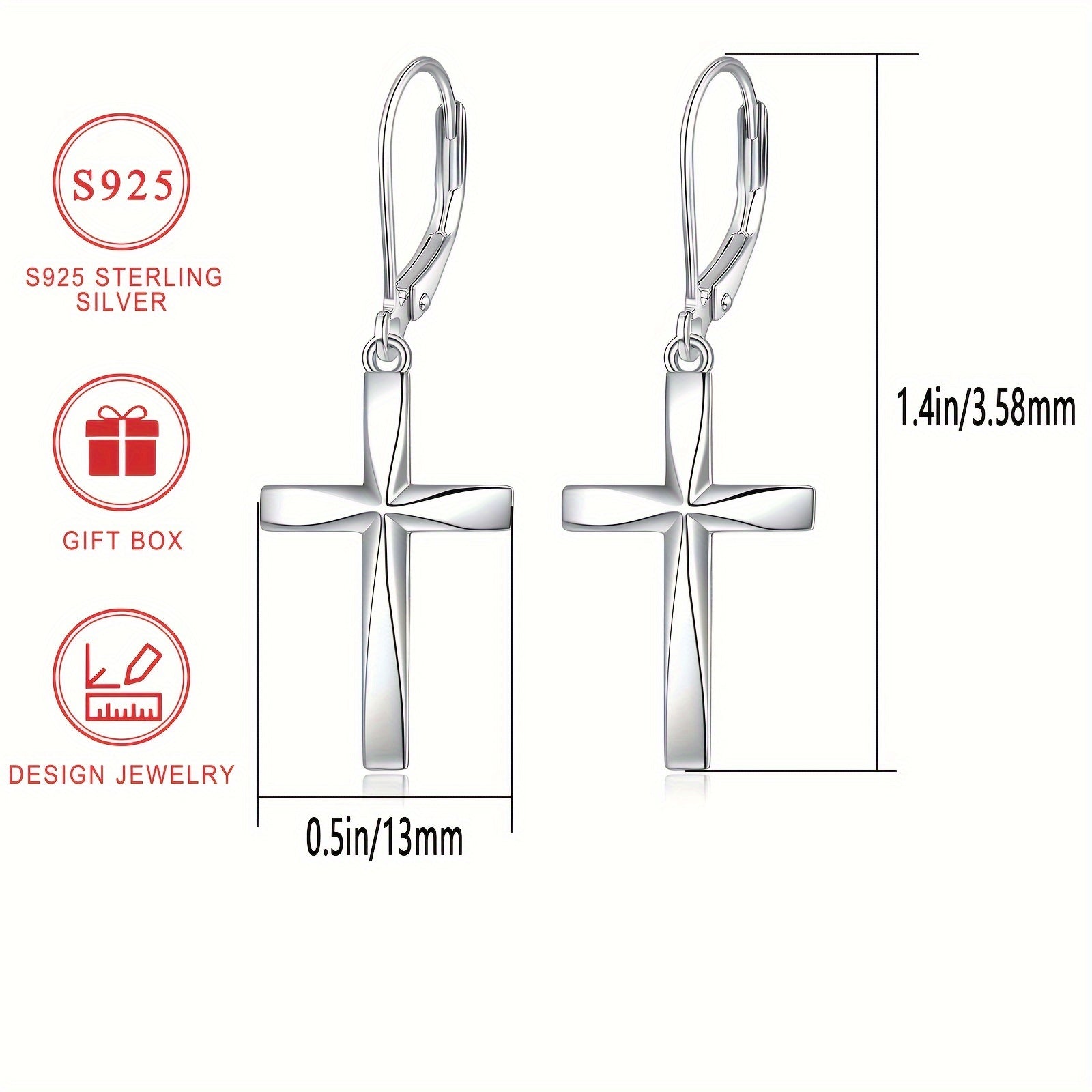 Sterling Silver Cross Earrings