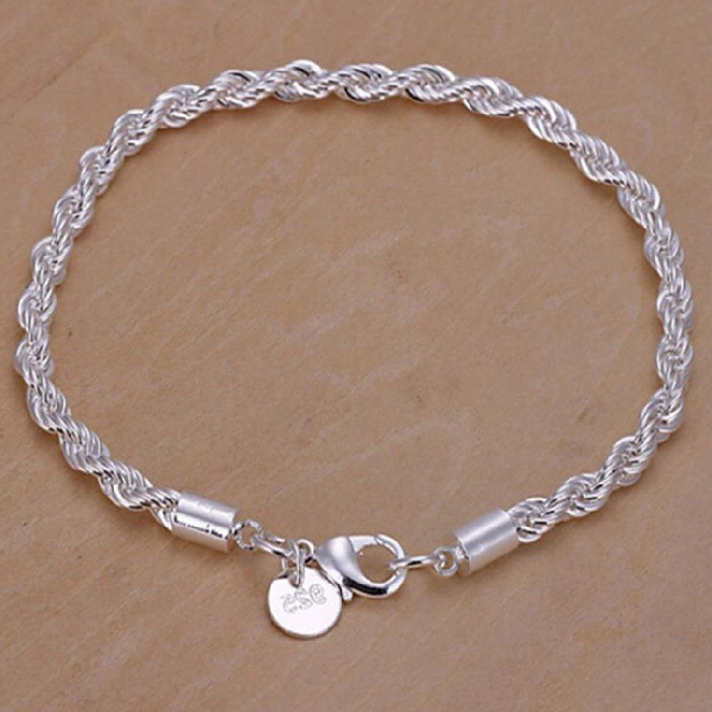 Sterling Silver Twisted Rope Bracelet