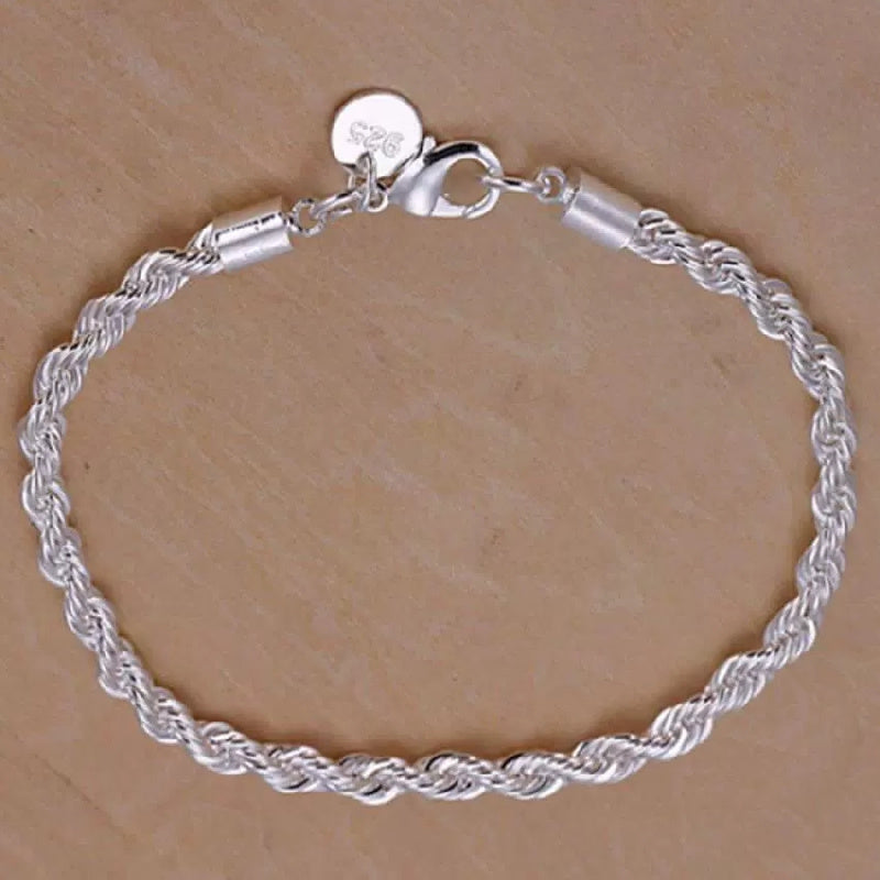 Sterling Silver Twisted Rope Bracelet