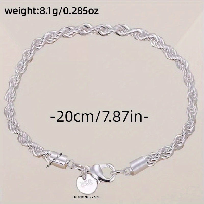 Sterling Silver Twisted Rope Bracelet