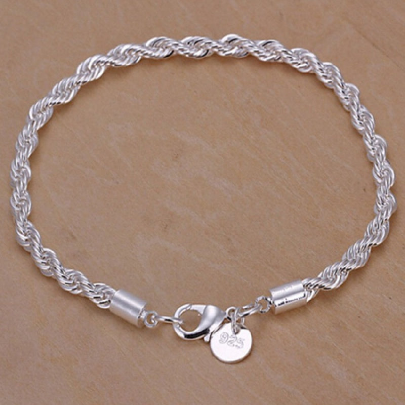 Sterling Silver Twisted Rope Bracelet