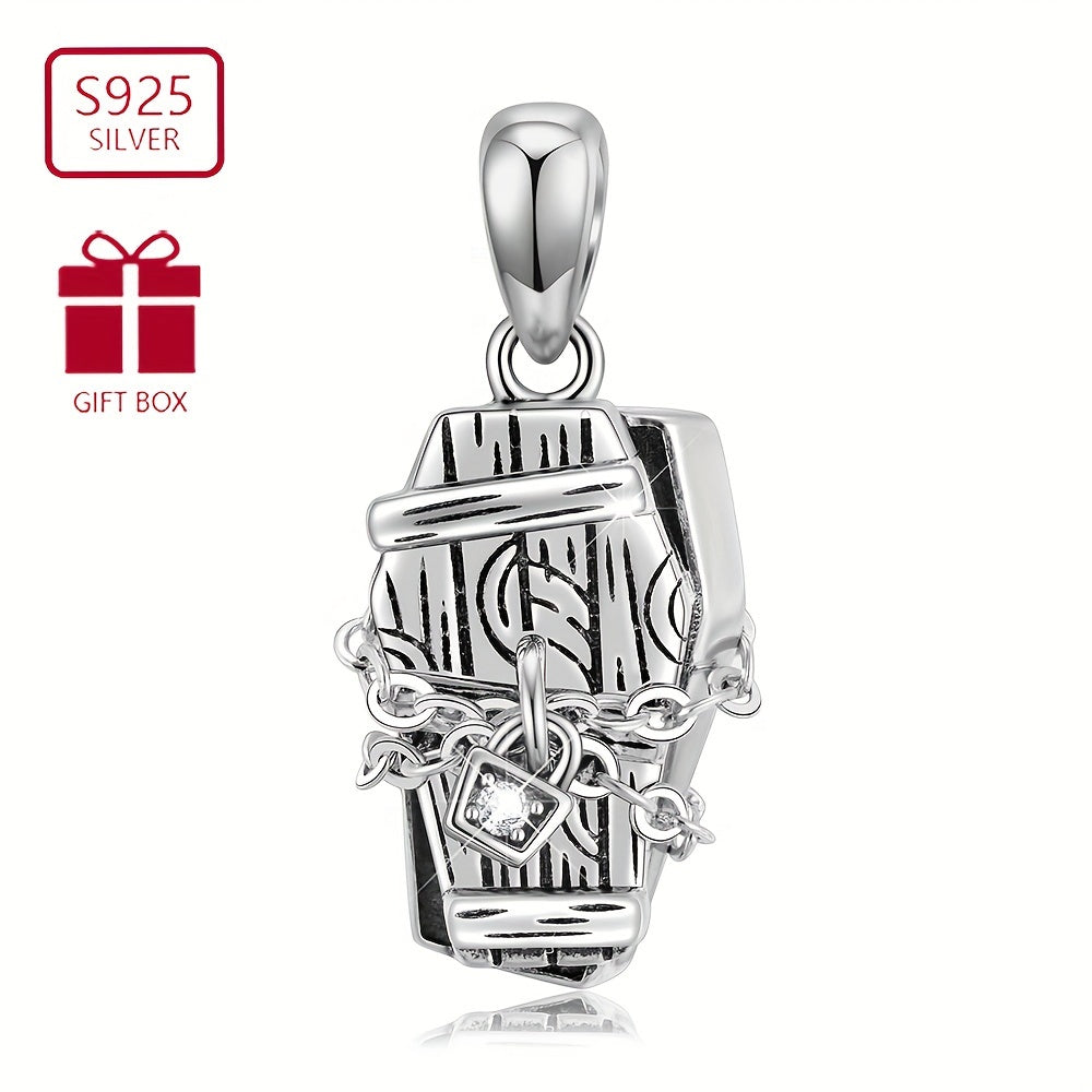 Sterling Silver Sealed Coffin Necklace