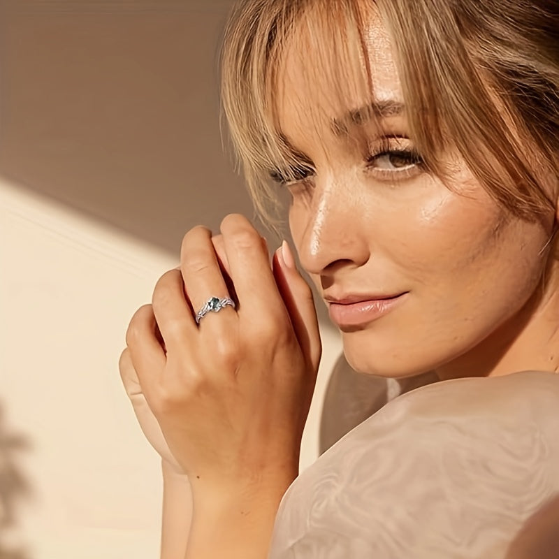 Sterling Silver Round Water Grass Ring