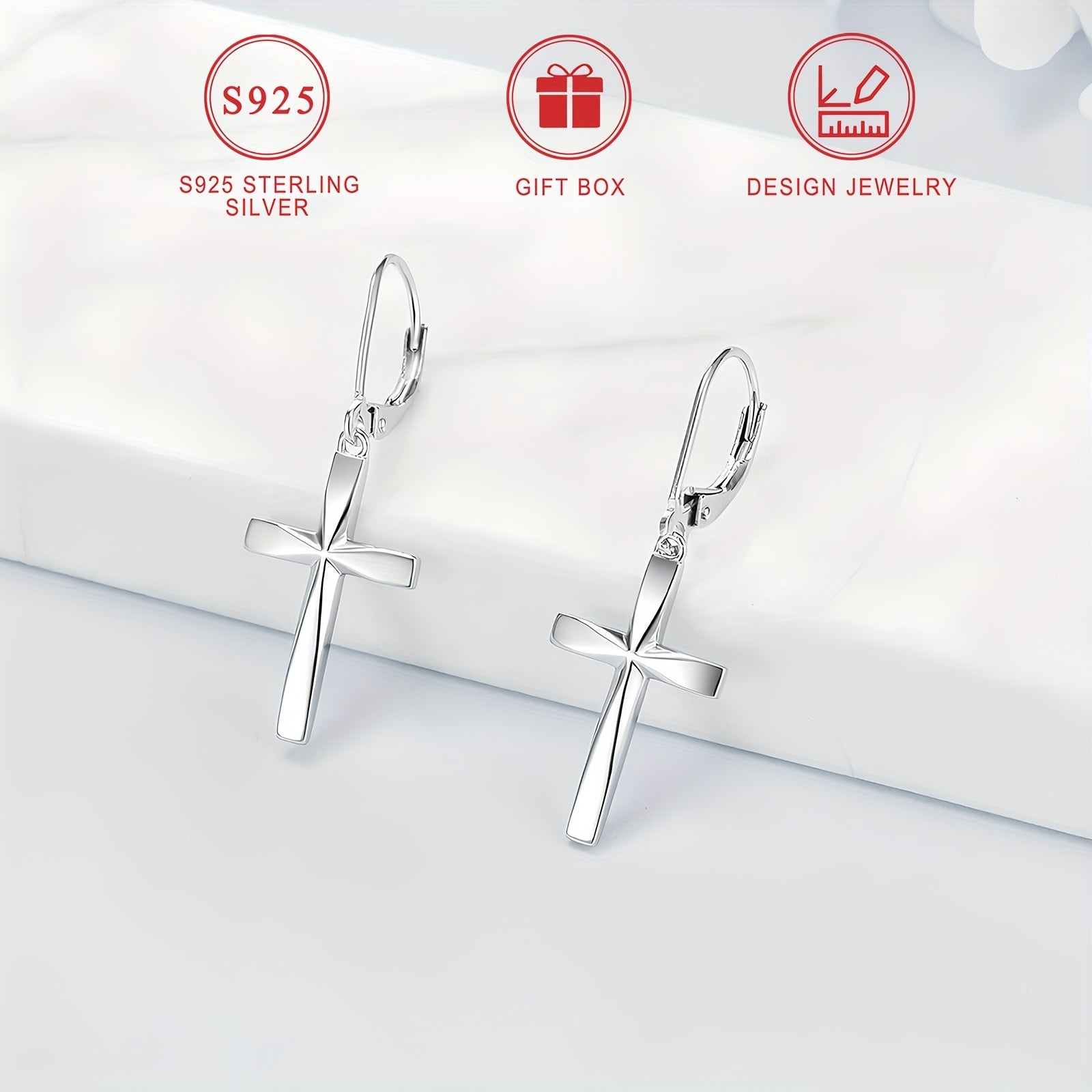 Sterling Silver Cross Earrings