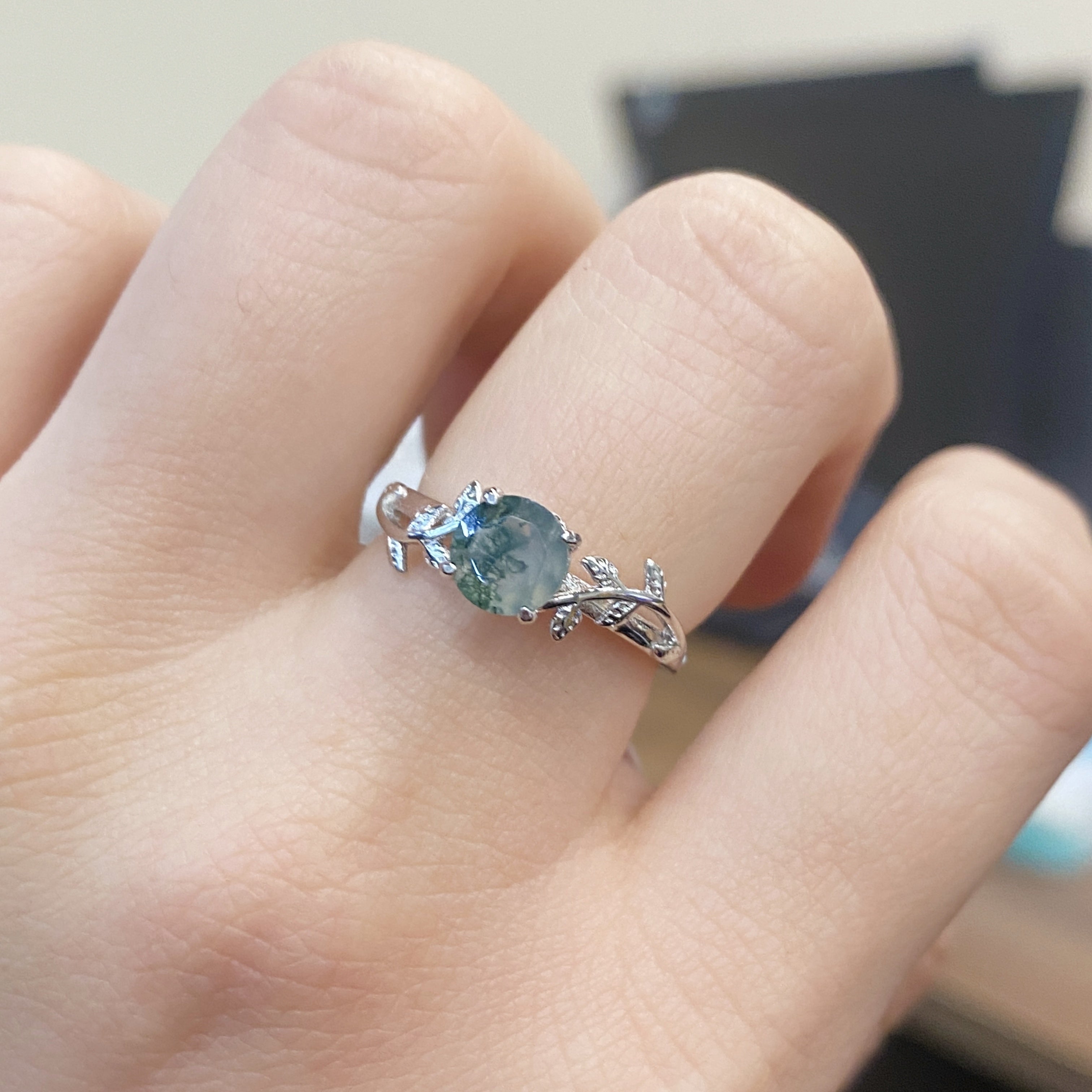 Sterling Silver Round Water Grass Ring