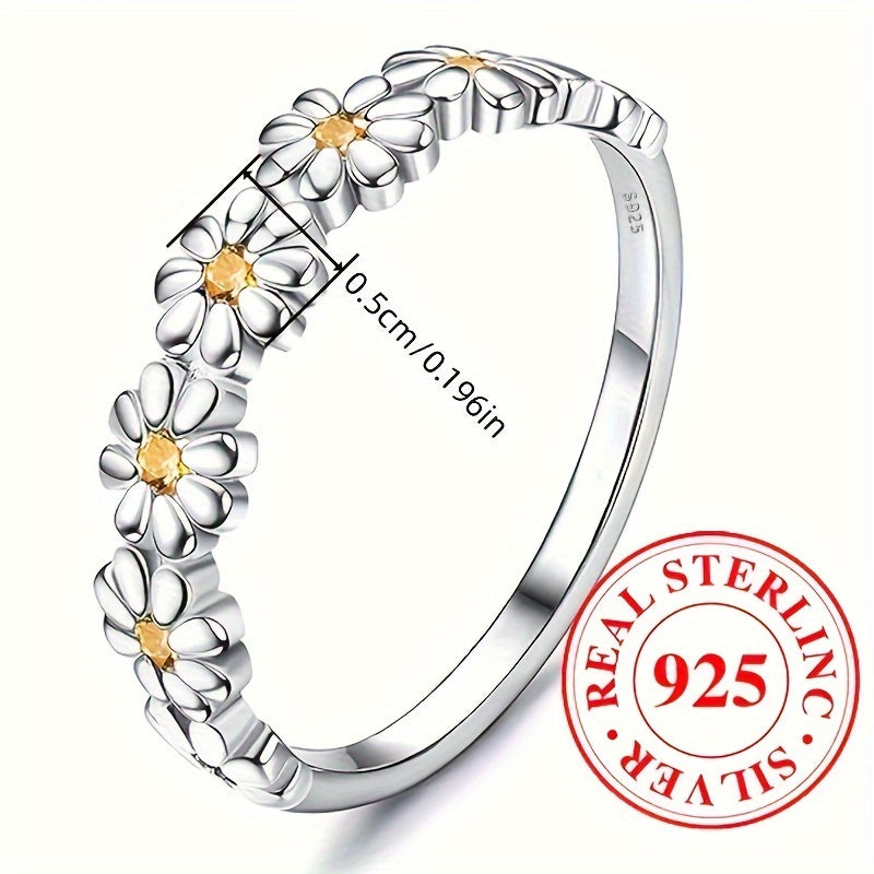 Radiant Daisy Gemstone Ring