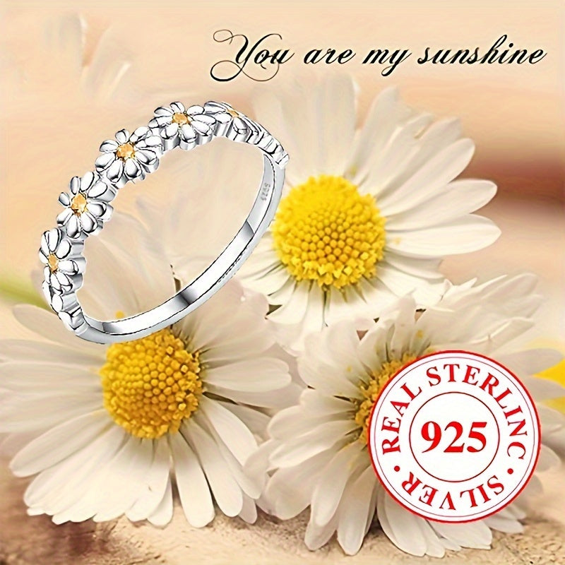 Radiant Daisy Gemstone Ring