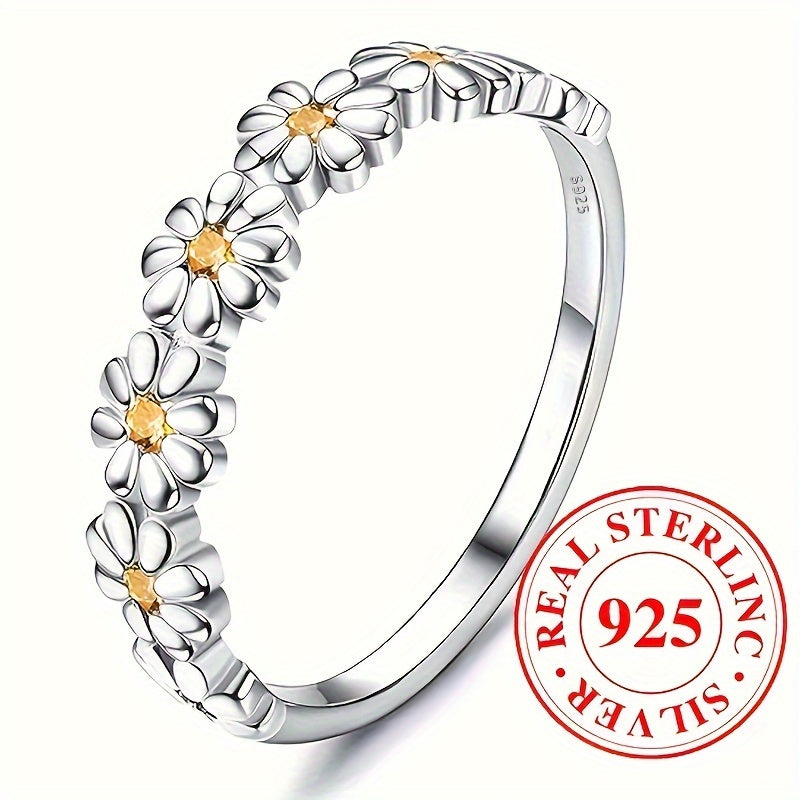 Radiant Daisy Gemstone Ring