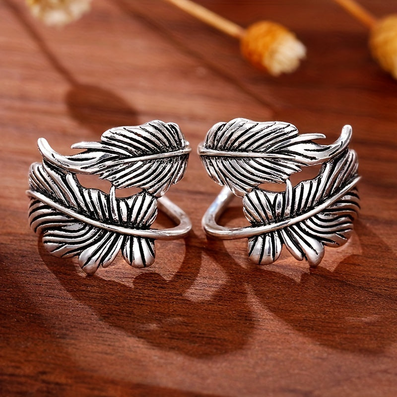 Silver Plated Leaf Design Ear Cuff