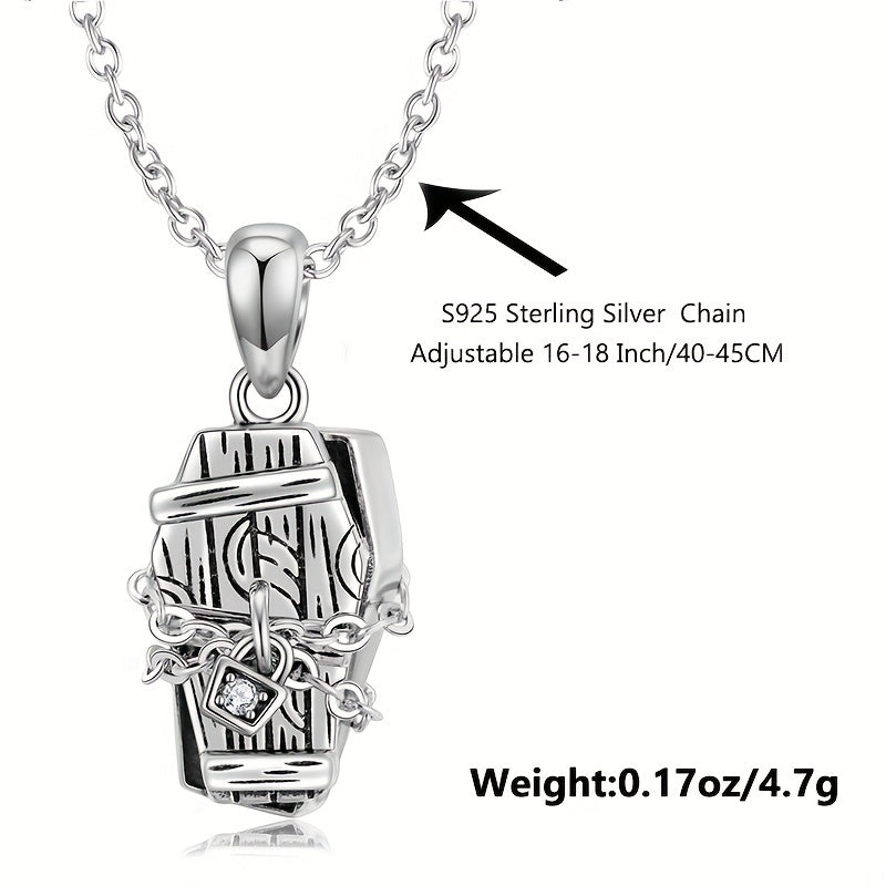 Sterling Silver Sealed Coffin Necklace
