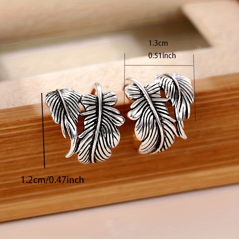 Silver Plated Leaf Design Ear Cuff