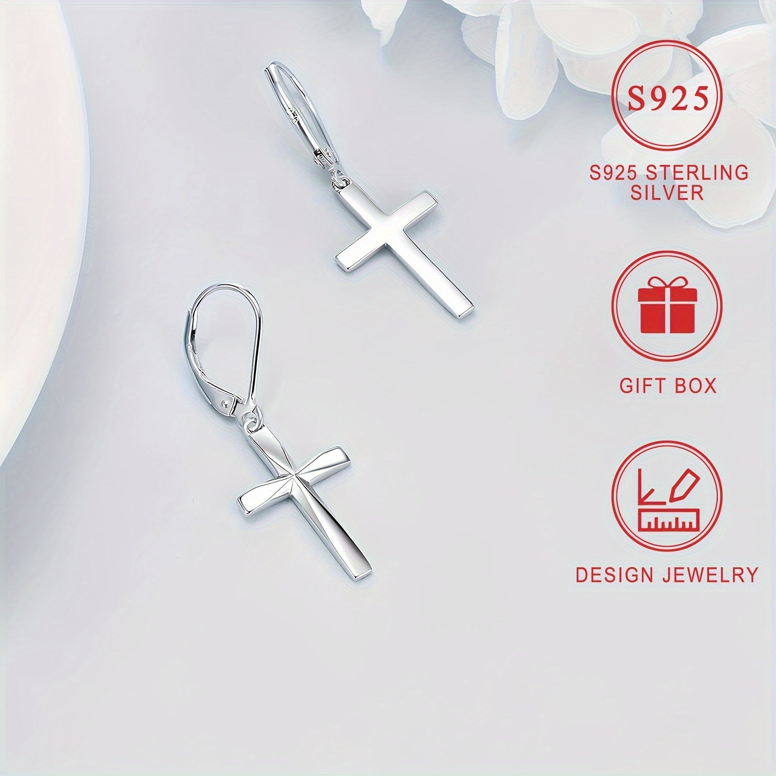 Sterling Silver Cross Earrings