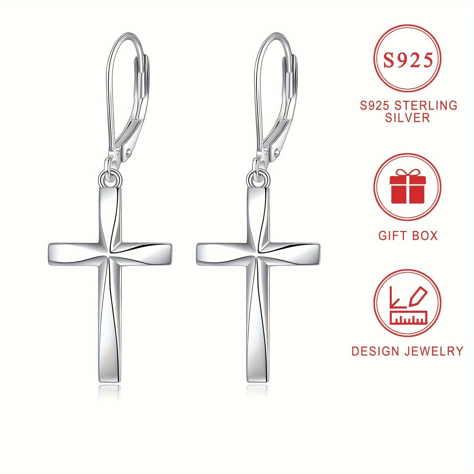 Sterling Silver Cross Earrings